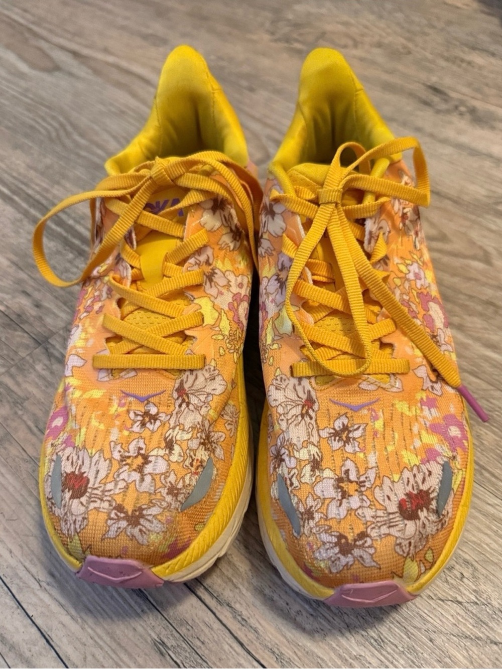 HOKA ONE CLIFTON 8 X FREE PEOPLE MOVEMENT Floral Athletic Sneakers.